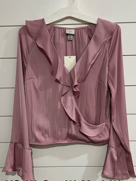 a new day Tops - a new day Mauve Ruffle Wrap-Front Blouse